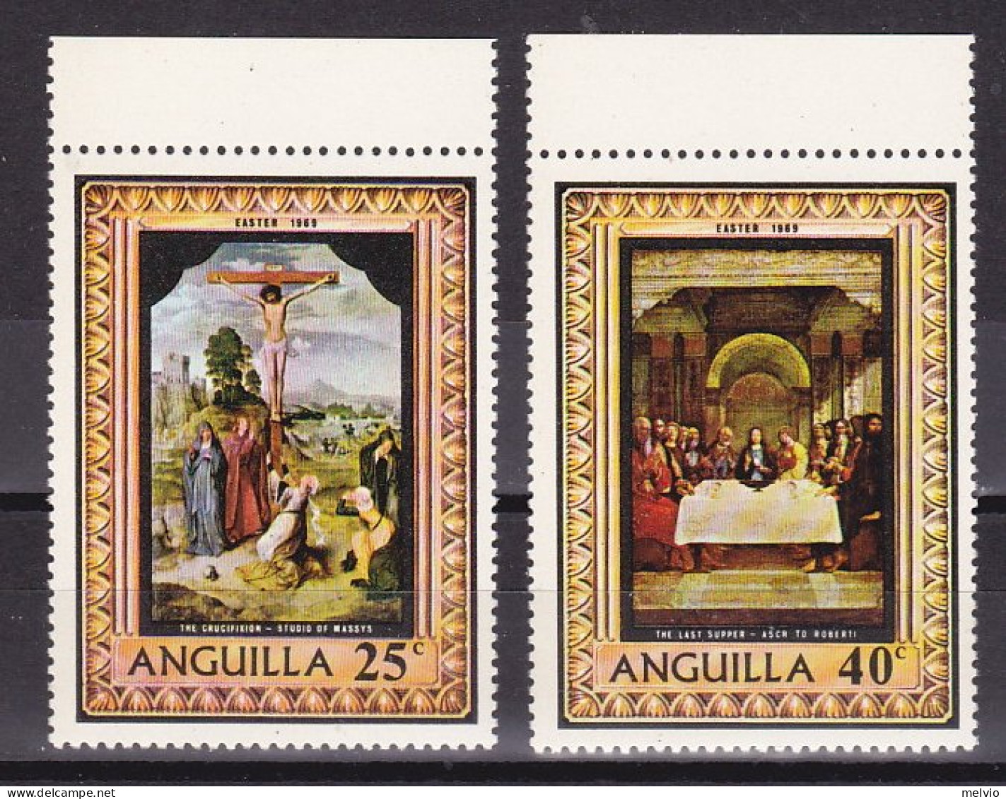 1969-Antigua (MNH=**) S.4v."Natale,vetrate" - Antigua Et Barbuda (1981-...)