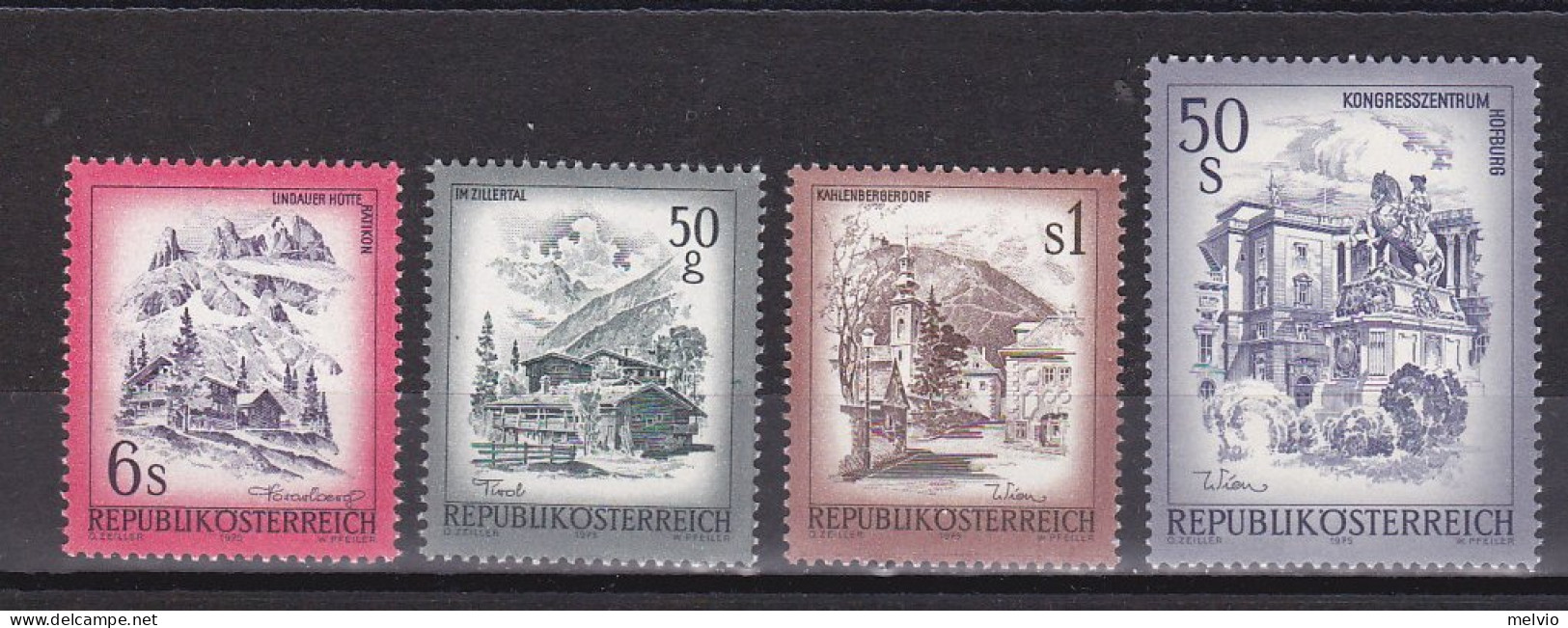 1975-Austria (MNH=**) S.4v."Paesaggi" - Other & Unclassified