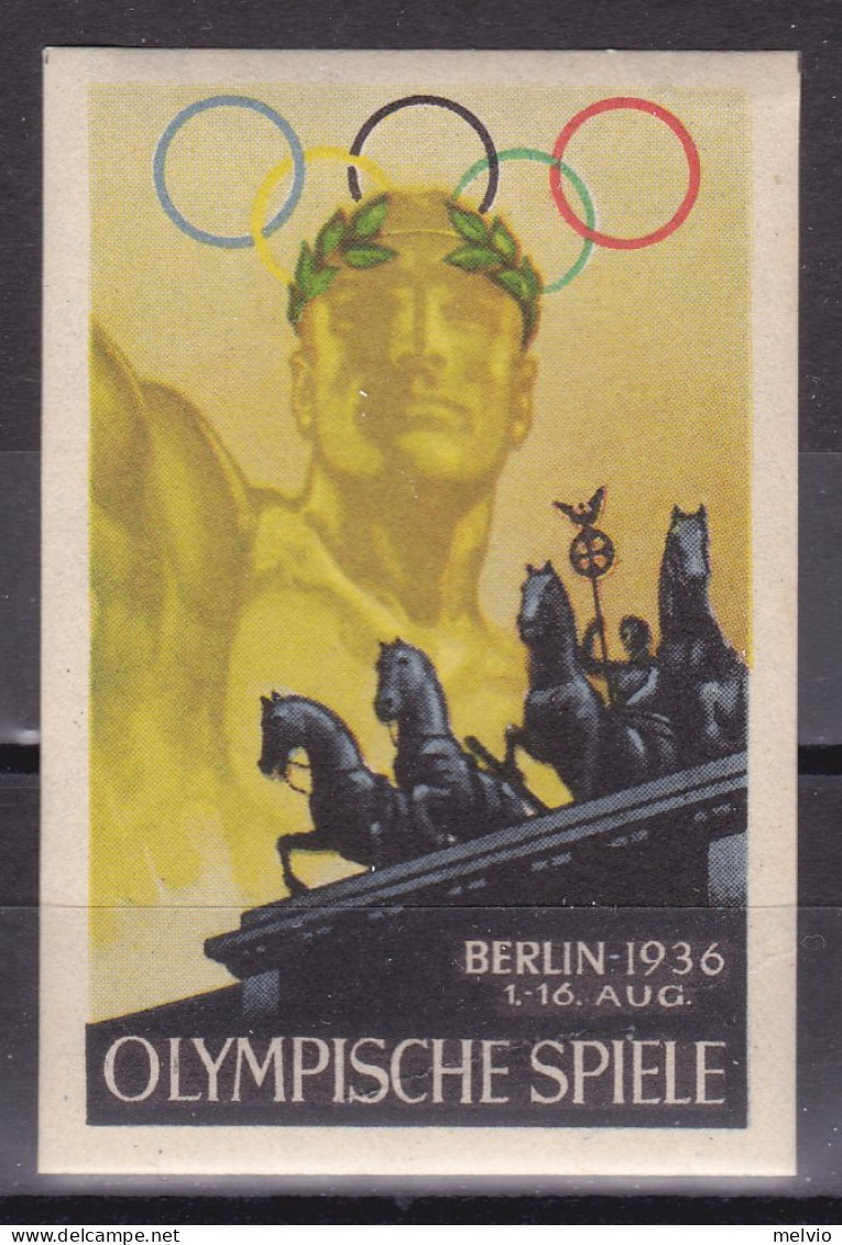 1936-Germania (MNH=**) Erinnofilo Non Dentellato "Olympische Spiele Berlin" - Erinnofilia