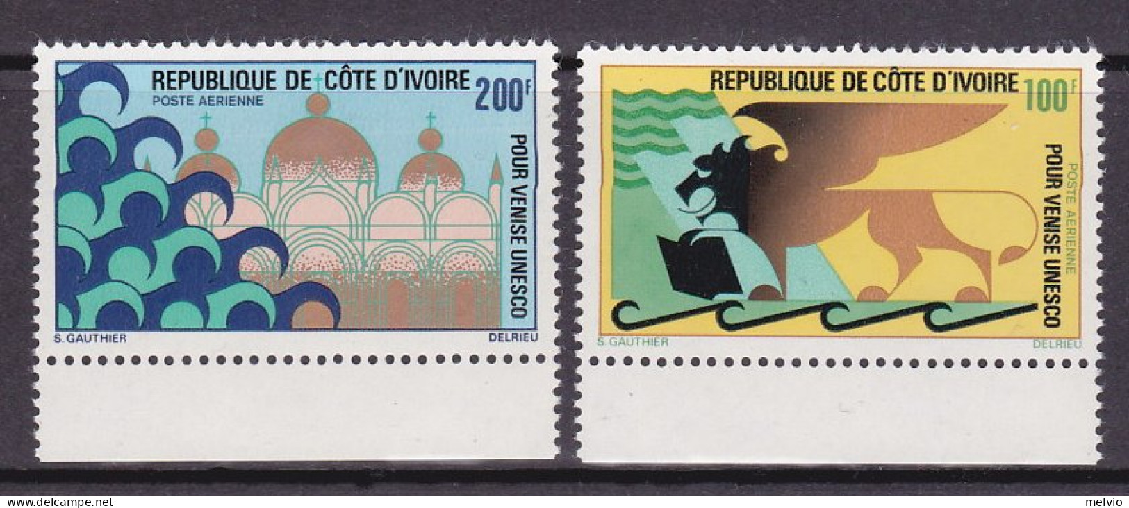 1972-Costa D'Avorio (MNH=**) S.2v."Unesco,salvaguardia Di Venezia" - Ivoorkust (1960-...)