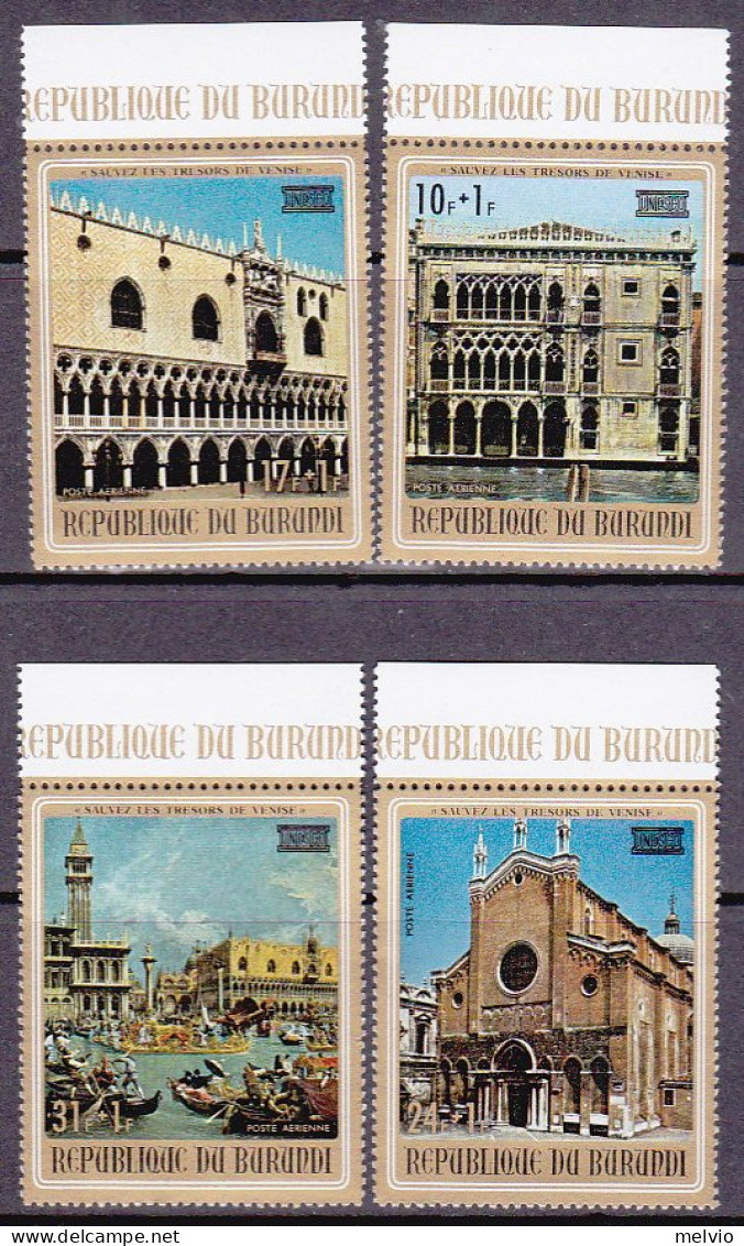 1972-Burundi (MNH=**) Posta Aerea S.4v."Unesco Salvaguardia Di Venezia" - Other & Unclassified