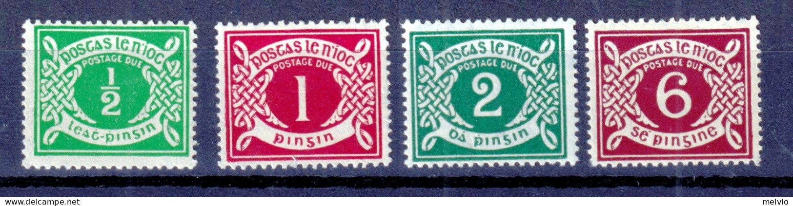 1925 IRLANDA Segnatasse Serie Completa Gomma Originale Leggera Linguella - Timbres-taxe
