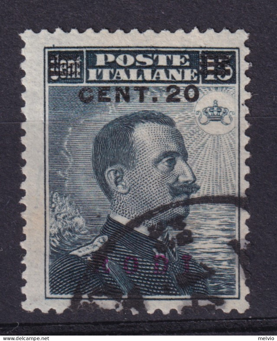 1916-RODI Fr.llo C.20/c.15 Soprastampato (Sassone 8) Usato - Aegean (Rodi)
