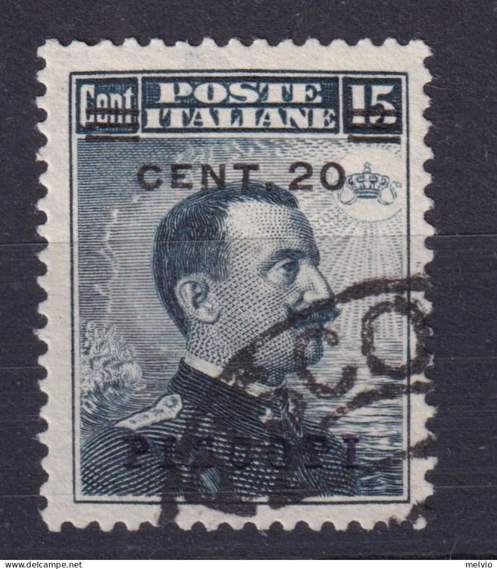 1916-PISCOPI Fr.llo C.20/c.15 Soprastampato (Sassone 8) Usato - Egée (Piscopi)