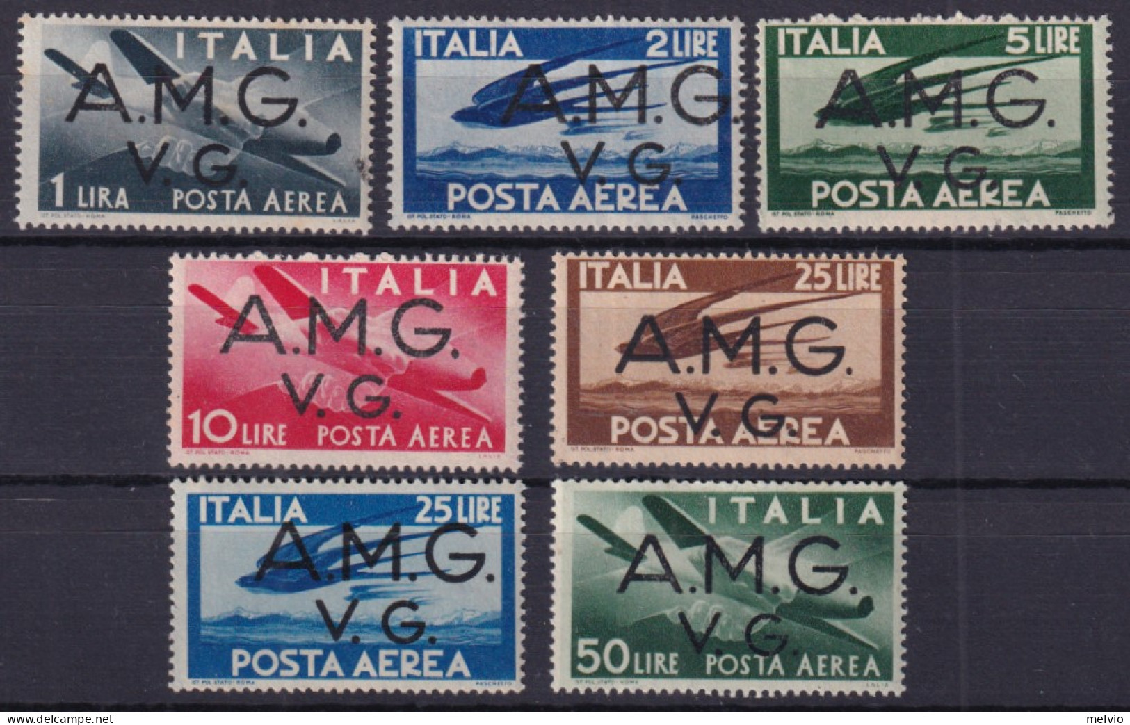 1945-AMG-VG (MNH=**) Posta Aerea 7 Valori - Mint/hinged