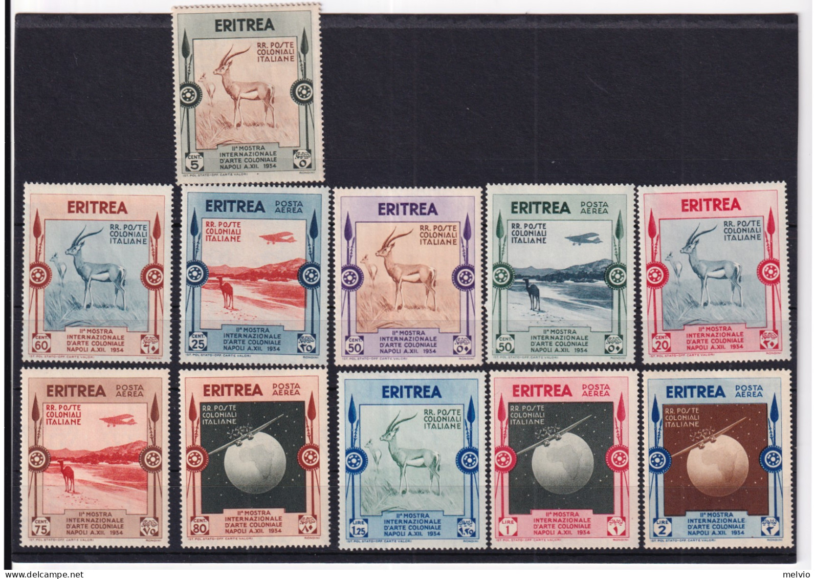 1934 ERITREA 2^ Mostra D'Arte Coloniale Serie Completa PO + PA Nuova Traccia Lin - Eritrea
