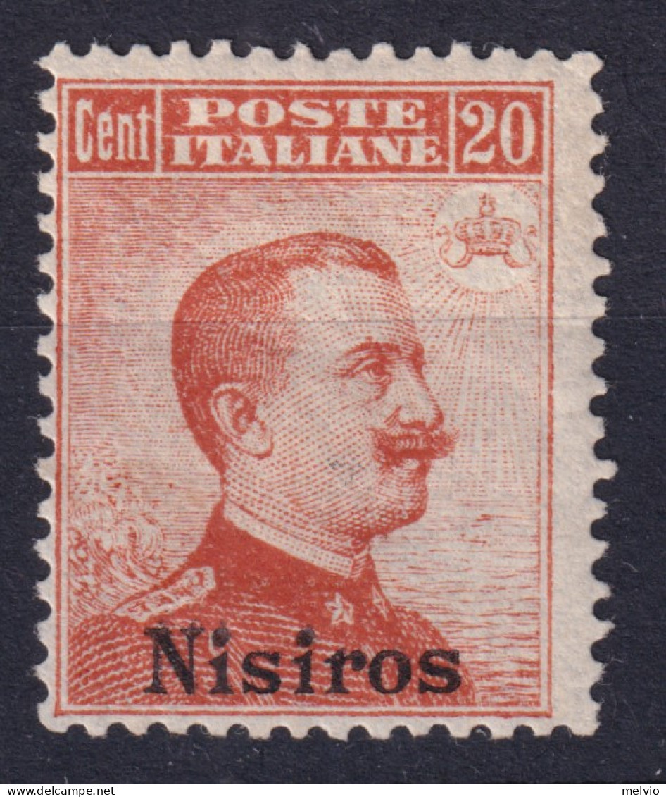 1921 NISIRO Fr.llo C.20 Soprastampato (Sassone 11) Nuovo Traccia Linguella Imper - Egée (Nisiro)