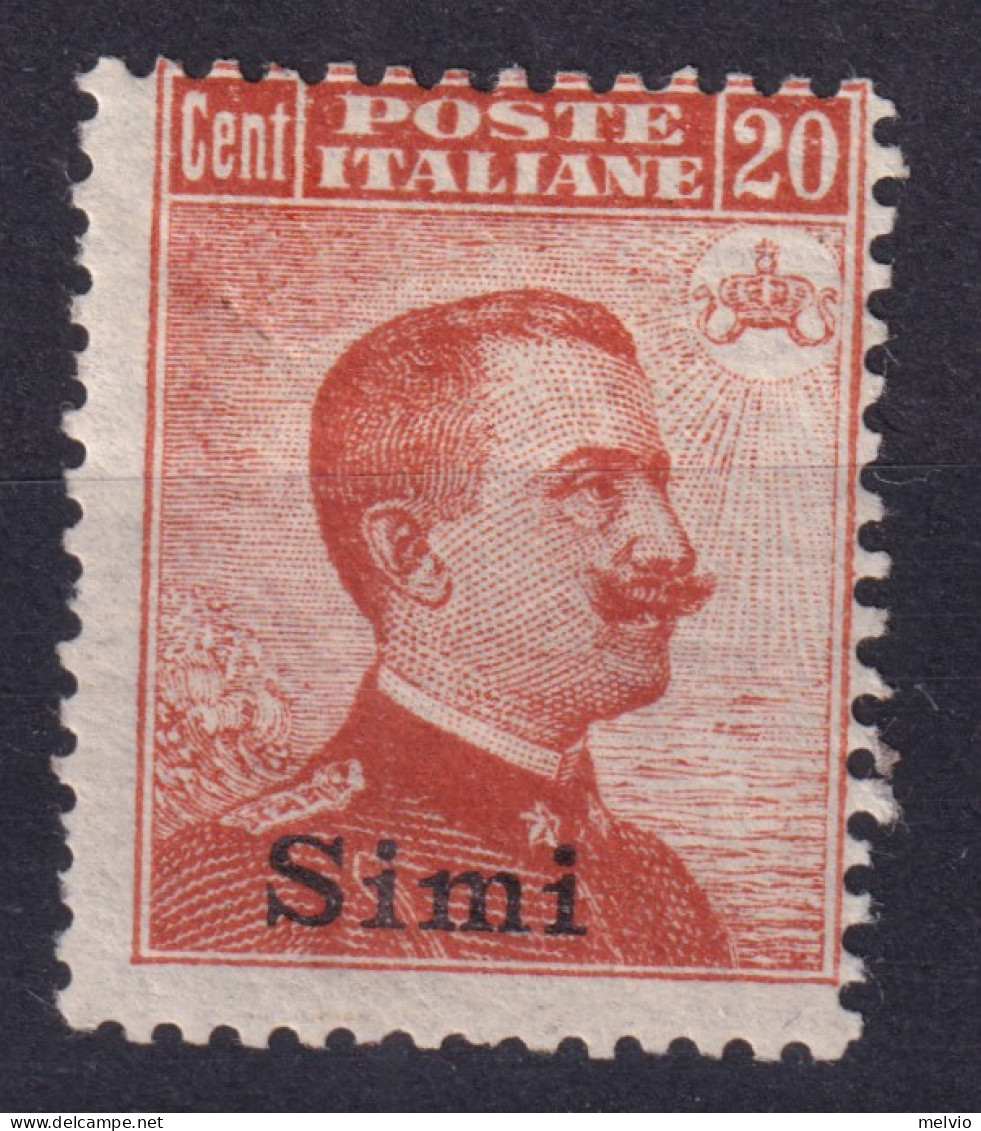 1921 SIMI Fr.llo C.20 Soprastampato (Sassone 9) Nuovo Traccia Linguella - Aegean (Simi)