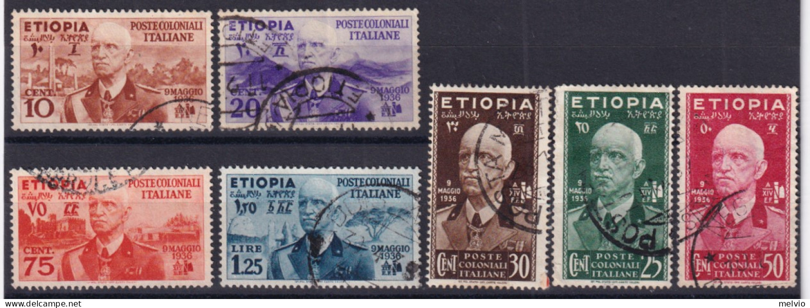 1936-ETIOPIA Serie Completa (Sassone 1/7) Usata - Etiopia