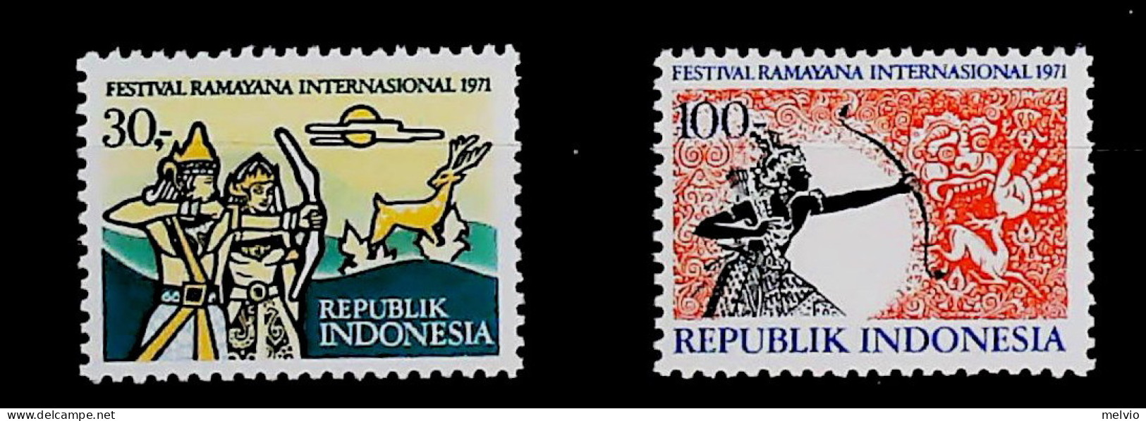 1971-Indonesia (MNH=**) Serie 2 Valori Festival Ramayana - Indonesia