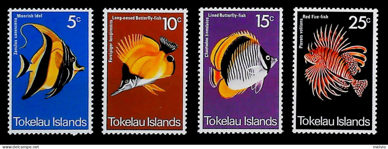 1975-Tokelau (MNH=**) Serie 4 Valori Pesci - Tokelau