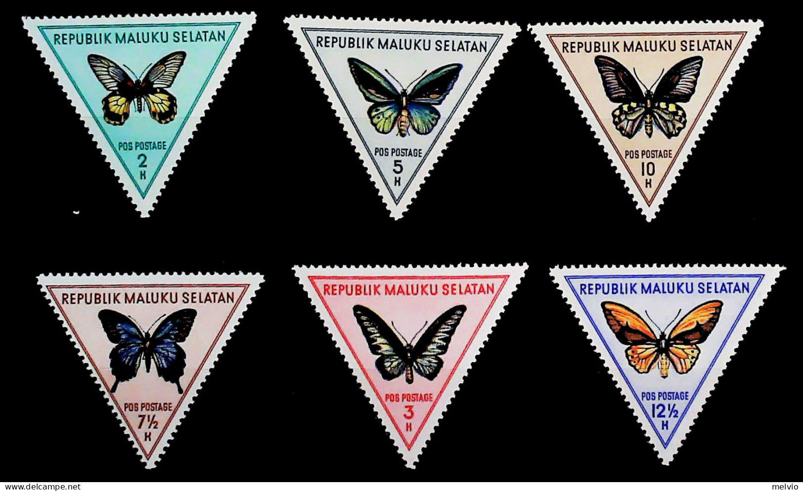 1952-Malesia (MNH=**) Serie 6 Valori Farfalle - Maleisië (1964-...)