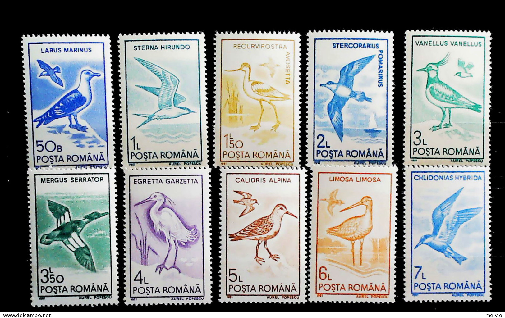1991-Romania (MNH=**) Serie 10 Valori Uccelli - Autres & Non Classés