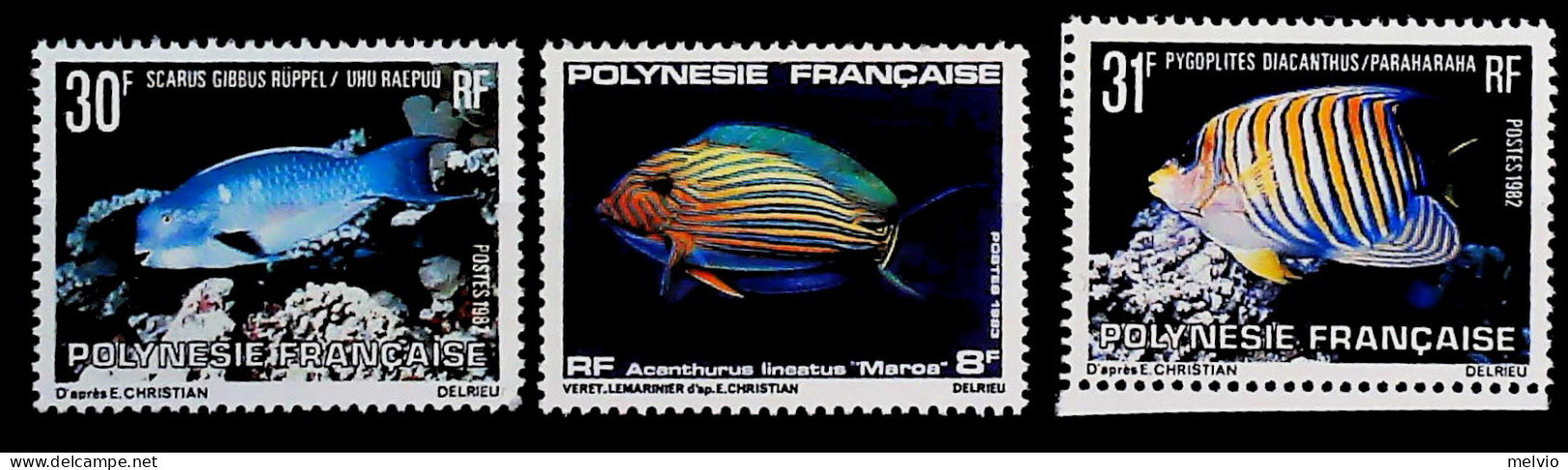 1982/3-Polinesia (MNH=**) Serie 4 Valori Pesci - Autres