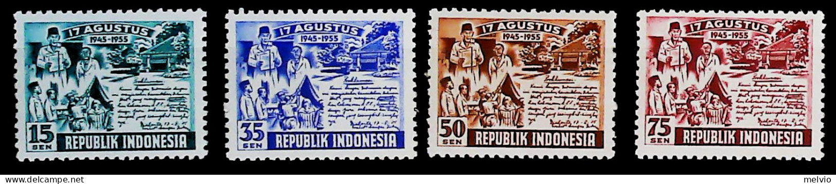 1954-Indonesia (MNH=**) Serie 4 Valori - Indonesia