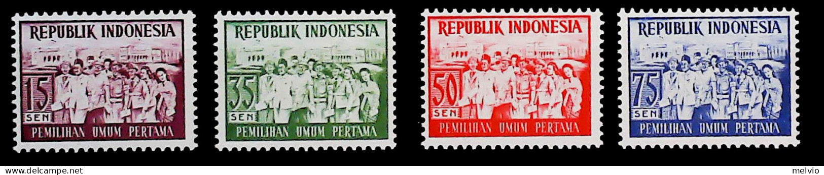 1955-Indonesia (MNH=**) Serie 4 Valori - Indonesia