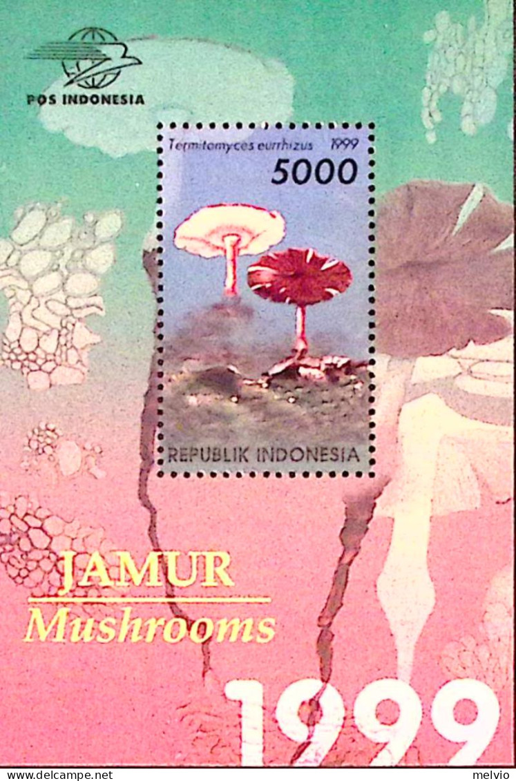 1999-Indonesia (MNH=**) Foglietto 1 Valore Funghi - Indonesien