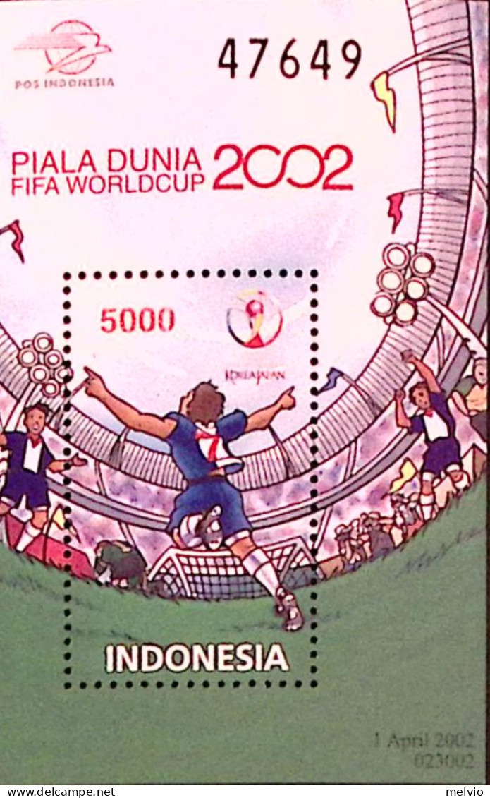 2002-Indonesia (MNH=**) Foglietto Serie 1 Valore Calcio FIFA World Cup - Indonesia