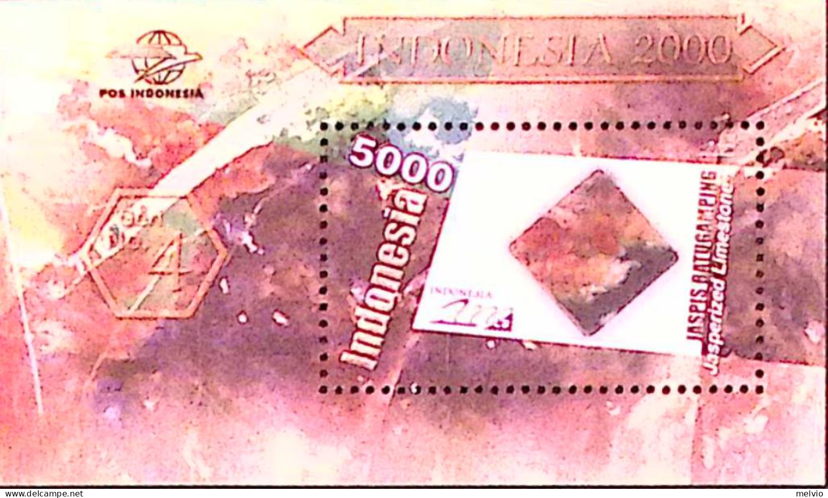 2000-Indonesia (MNH=**) Foglietto 1 Valore Minerale - Indonesien