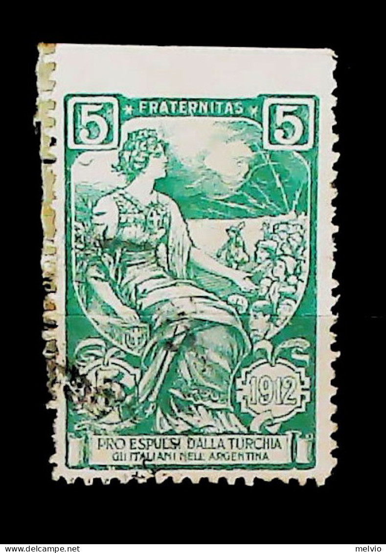 1912-Italia (F=on Piece) Raro Erinnofilo Pro Espulsi Dalla Turchia, Gli Italiani - Vignetten (Erinnophilie)