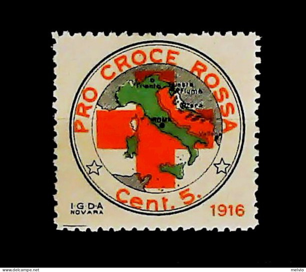 1916-Italia (MLH=*) Pro Croce Rossa Erinnofilo - Vignetten (Erinnophilie)