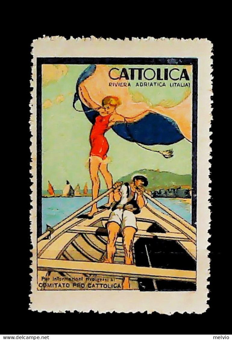 1928-Italia (MNH=**) Campionato Canottaggio A Cattolica Erinnofilo - Vignetten (Erinnophilie)