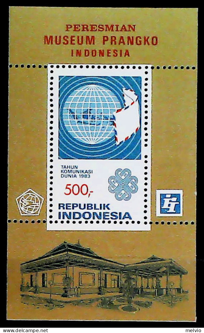 1983-Indonesia (MNH=**) Foglietto 1 Valore Museo - Indonésie