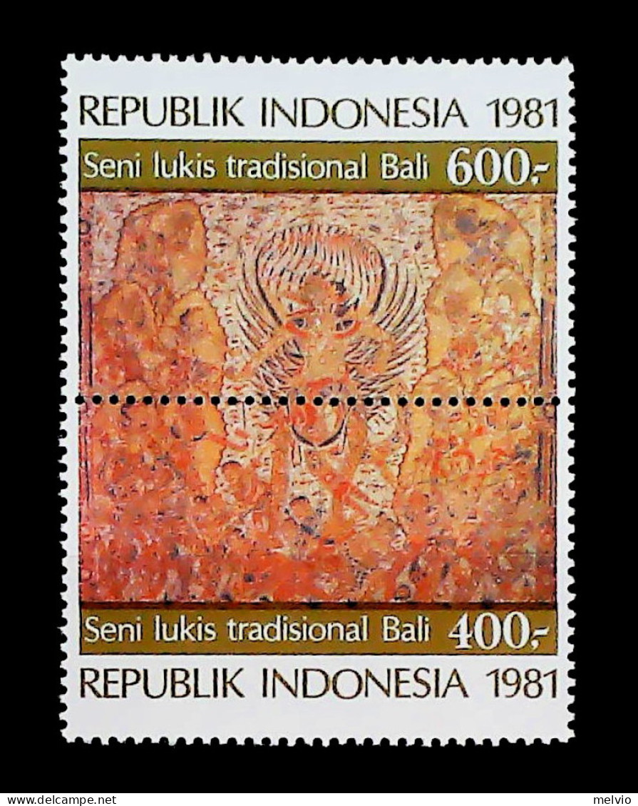 1981-Indonesia (MNH=**) Serie 2 Valori Pitture - Indonesia