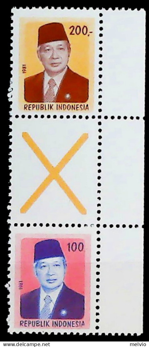 1981-Indonesia (MNH=**) 2 Valori Presidente Suharto - Indonesië