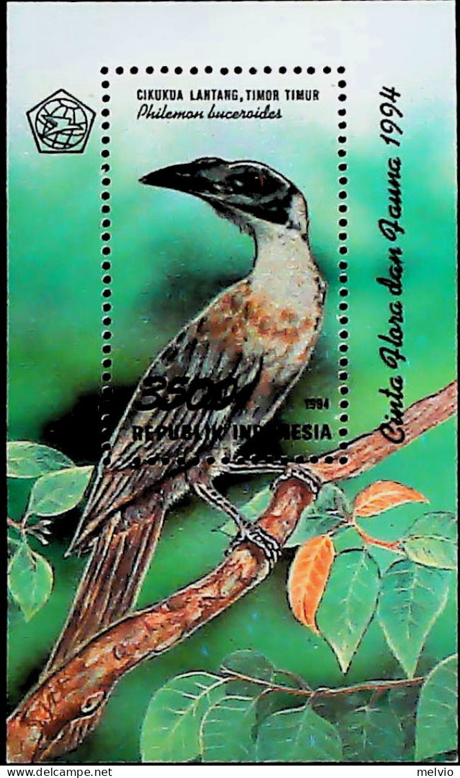1994-Indonesia (MNH=**) Foglietto 1 Valore Uccello - Indonesië