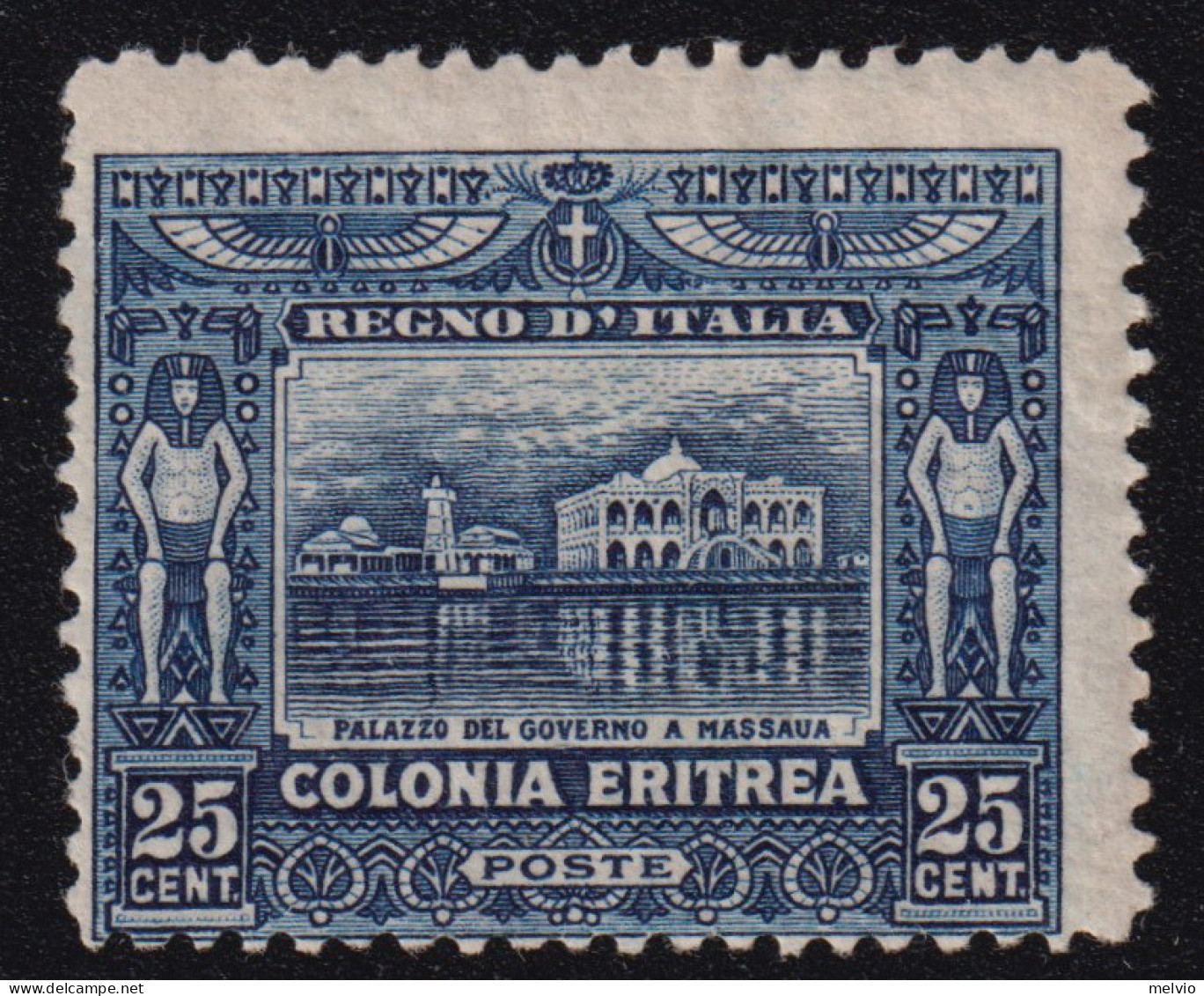 1910/4-Eritrea (MNH=**) 25c. Azzurro Pittorica - Erythrée