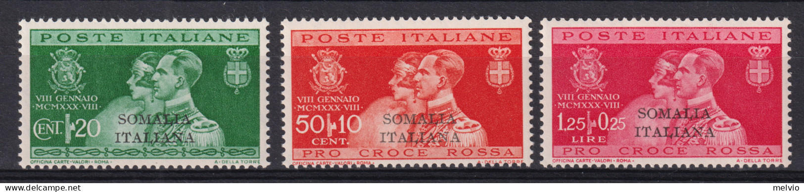 1930-Somalia (MNH=**) Serie 3 Valori Nozze Regali (130/2) - Somalie