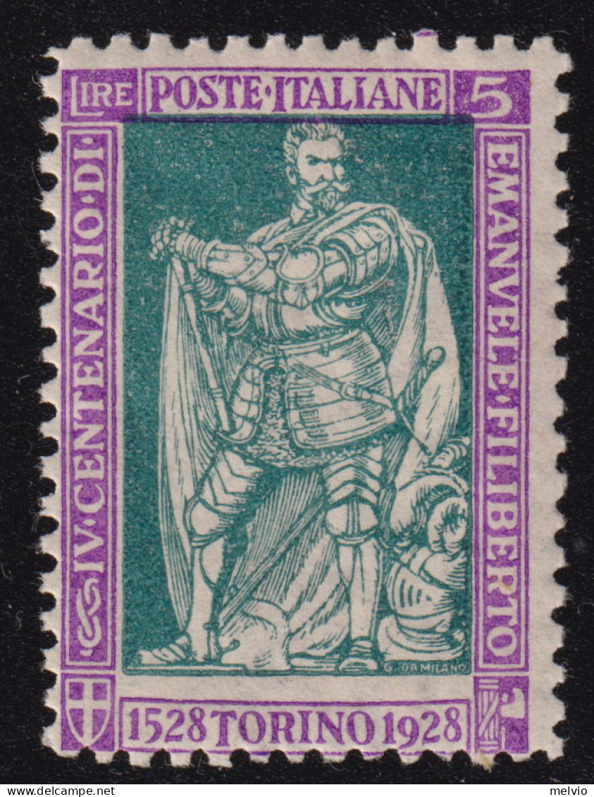 1928-Italia (MNH=**) L.5 Emanuele Filiberto (229) - Mint/hinged