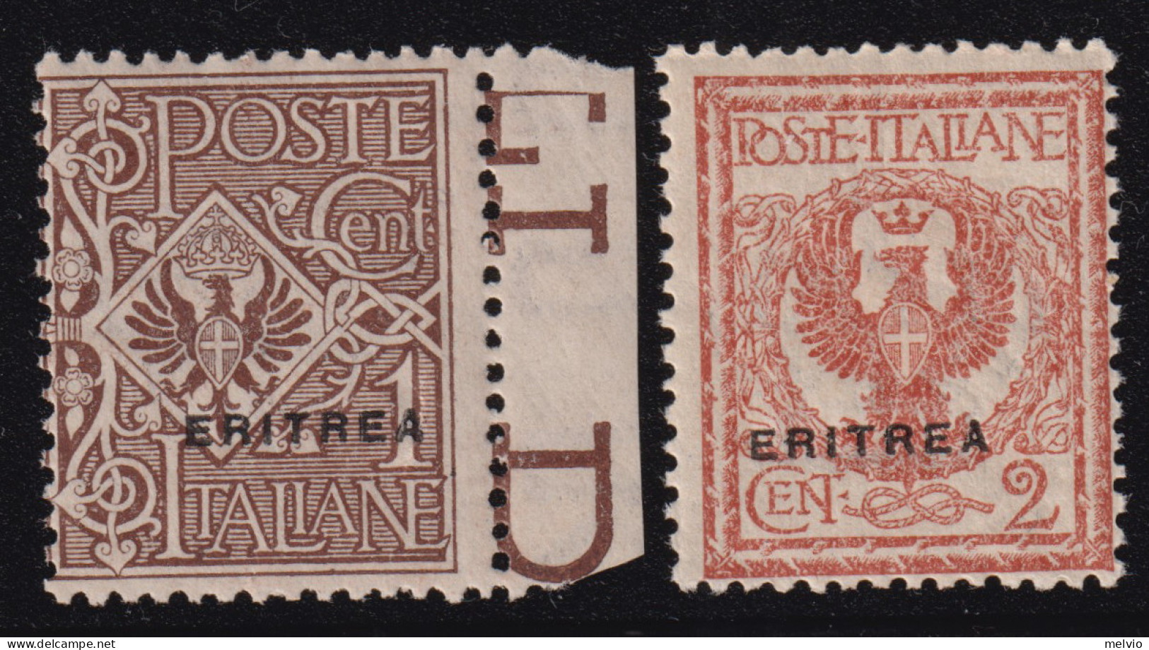 1924-Eritrea (MNH=**) 1c.+2c. (77/8) - Eritrea