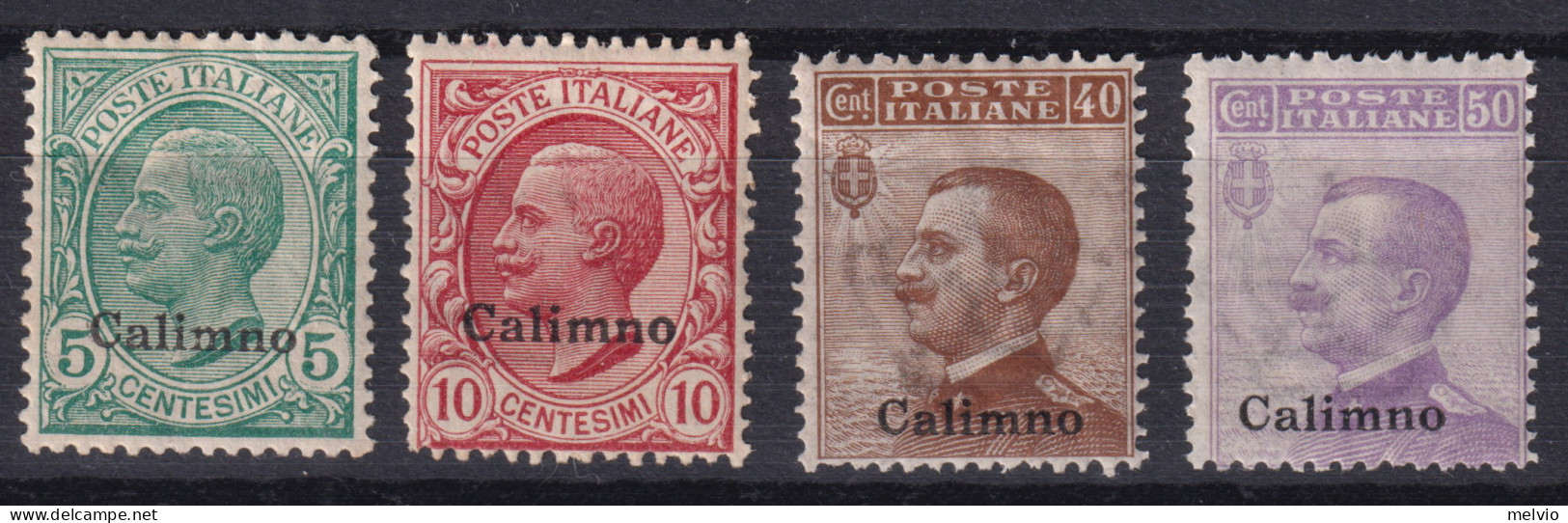 1912-Calimno (MNH=**) Mix 4 Valori Non Linguellati - Egée (Calino)