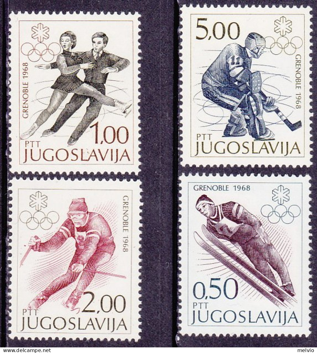 1968-Jugoslavia (MNH=**) S.4v."Olimpiade Invernale Grenoble" - Other & Unclassified