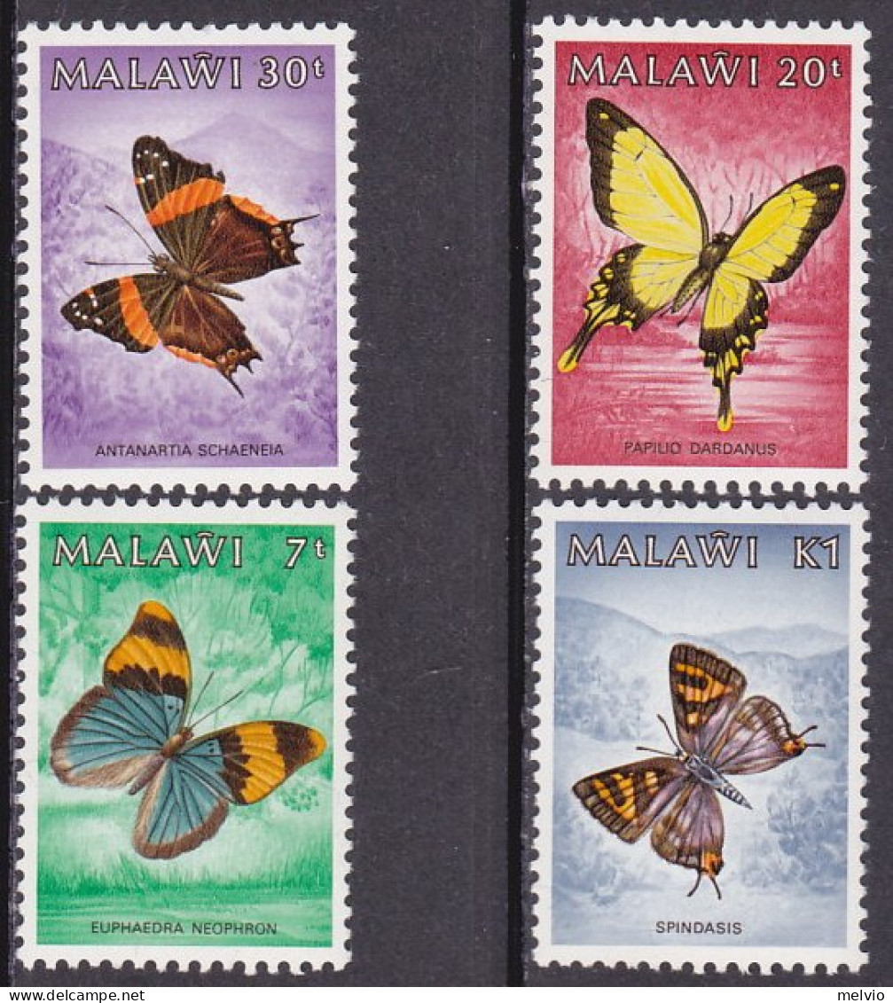 1984-Malawi (MNH=**) S.4v."farfalle"catalogo Euro 9 - Malawi (1964-...)
