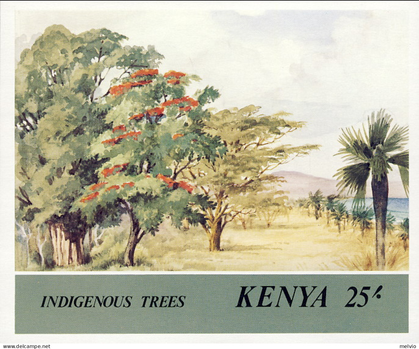 1986-Kenya (MNH=**) Foglietto S.1v."alberi Indigeni"catalogo Euro 7 - Kenya (1963-...)