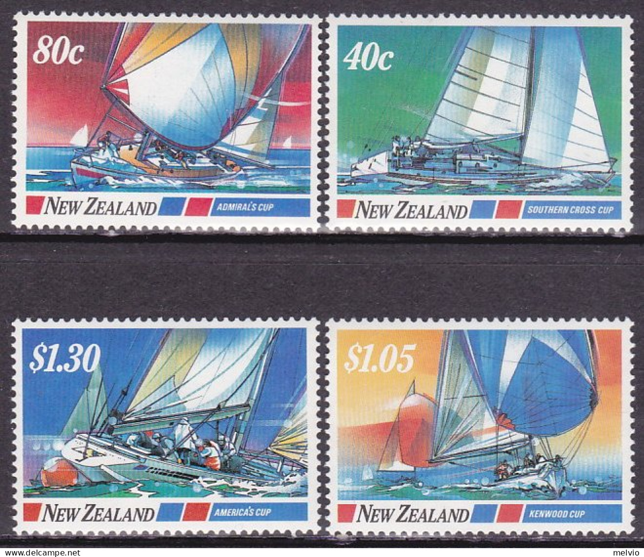 1987-Nuova Zelanda (MNH=**) S.4v."coppa America,vela" - Sonstige & Ohne Zuordnung