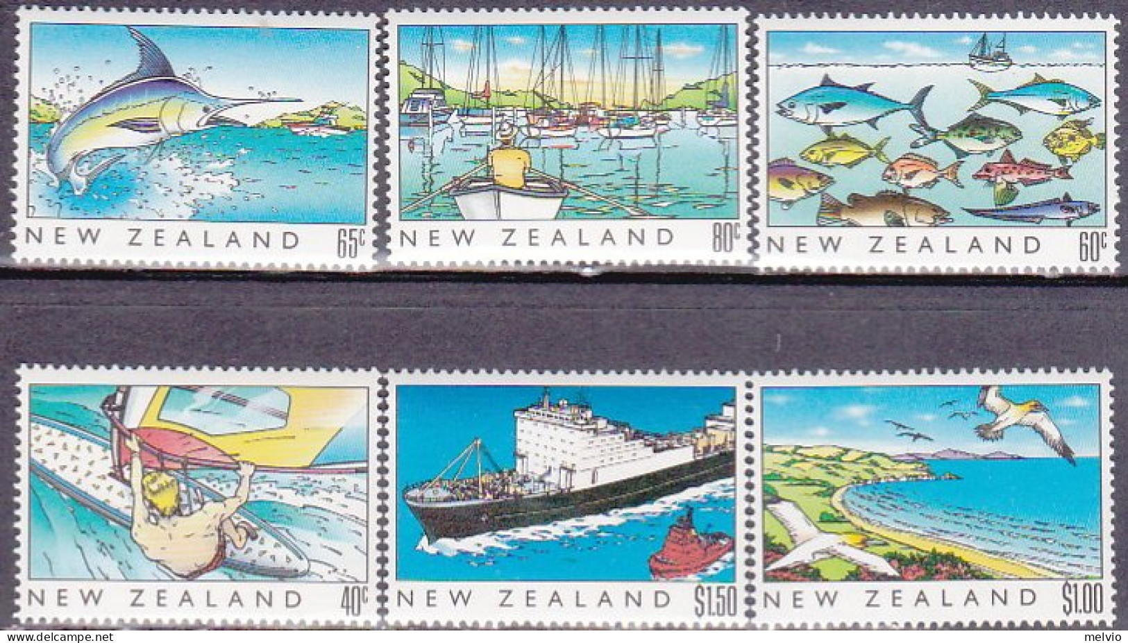 1989-Nuova Zelanda (MNH=**) S.6v."Il Mare" - Andere & Zonder Classificatie