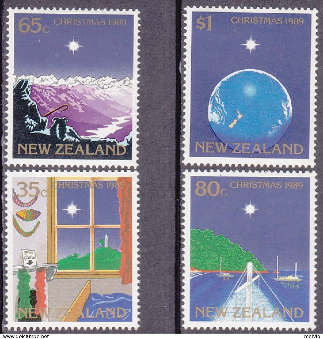 1989-Nuova Zelanda (MNH=**) S.4v. "Natale" - Other & Unclassified