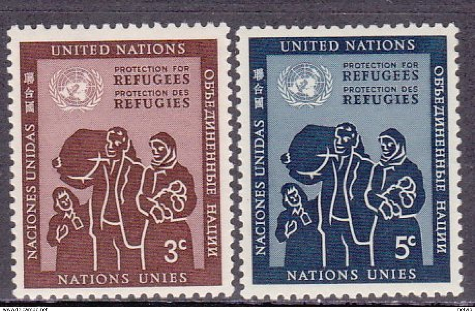 1953-Nazioni Unite (MNH=**)s.2v."Protezione Dei Rifugiati" - Other & Unclassified