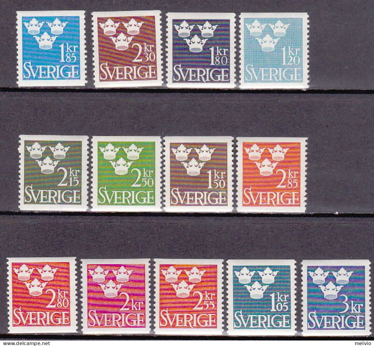 1961-Svezia (MNH=**) S.13v."Tre Corone"catalogo Unificato Euro 37,5 - Autres & Non Classés