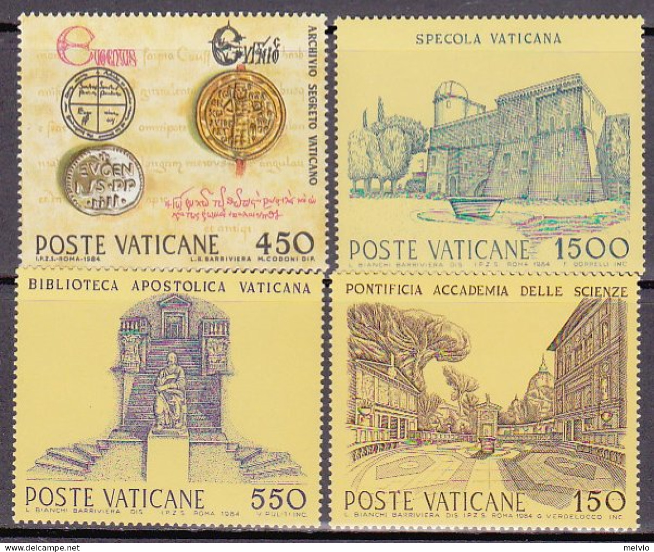 1984-Vaticano (MNH=**) S.4v."istituzioni Culturali E Scientifiche Della Santa Se - Altri & Non Classificati