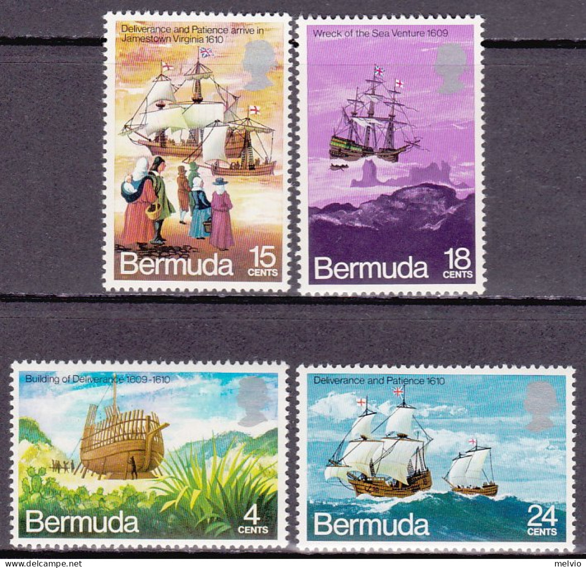 1971-Bermuda (MNH=**) S.4v."Storia Di Navi" - Bermuda