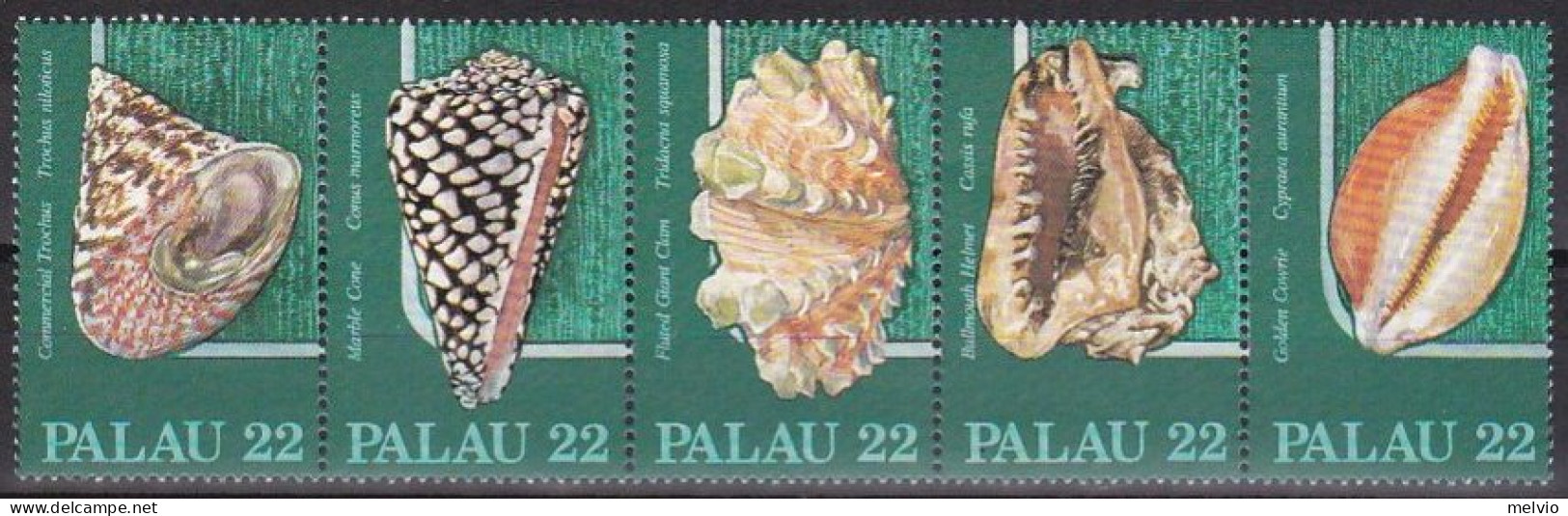 1986-Palau (MNH=**) S.5v."fauna Marina,conchiglie" - Palau