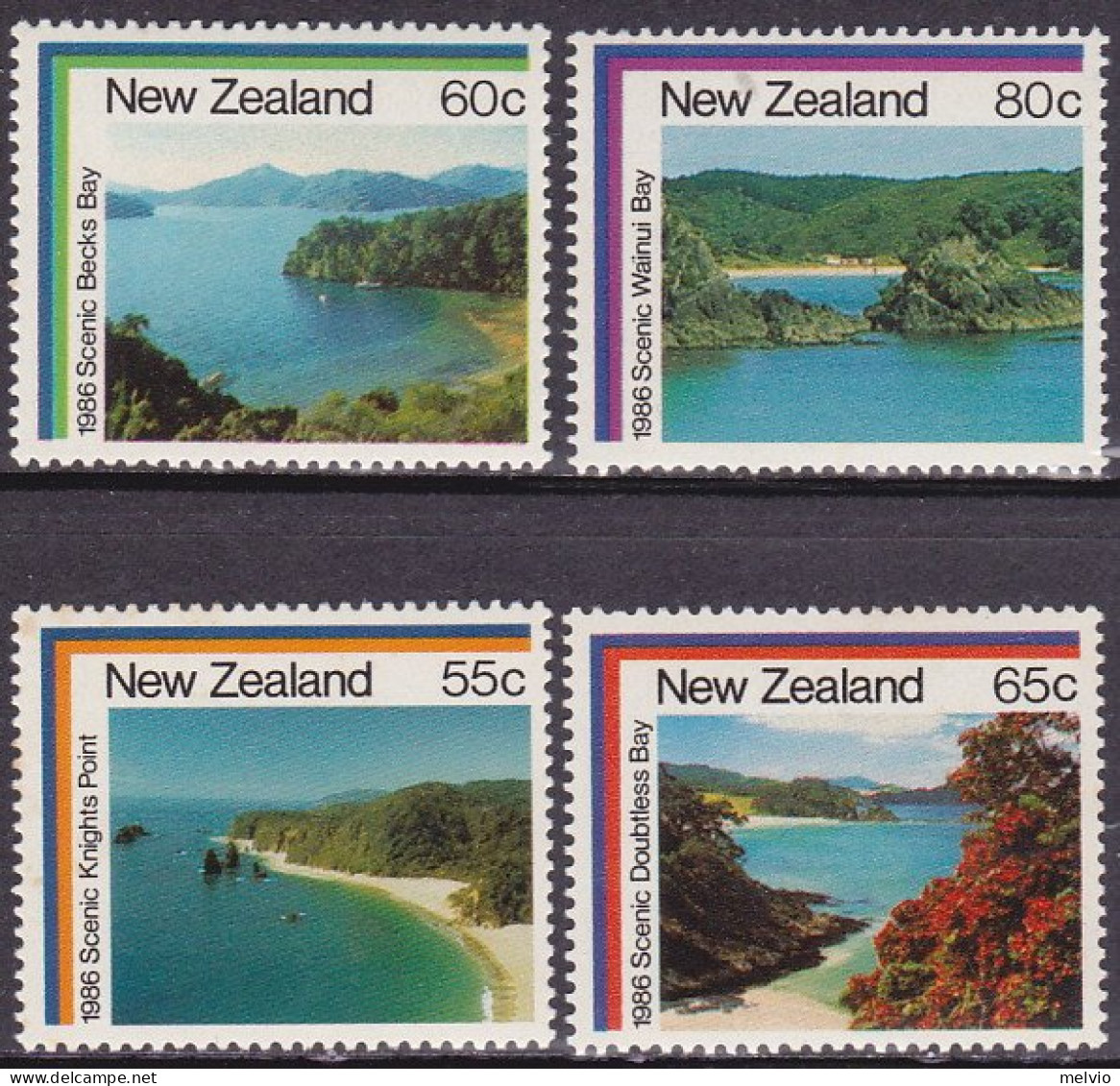 1986-Nuova Zelanda (MNH=**) S.4v."vedute,baie" - Sonstige & Ohne Zuordnung