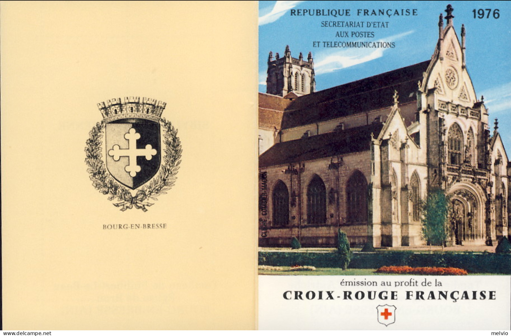 1976-Francia (MNH=**) Libretto 4s.8v."pro Croce Rossa,sculture"catalogo Unificat - Unused Stamps