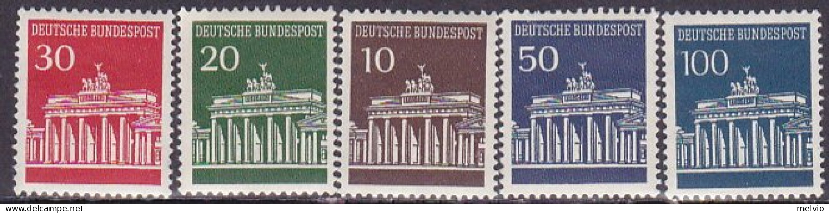 1966-Germania (MNH=**) S.5v."Porta Di Brandeburgo"catalogo Unificato Euro 15 - Andere & Zonder Classificatie