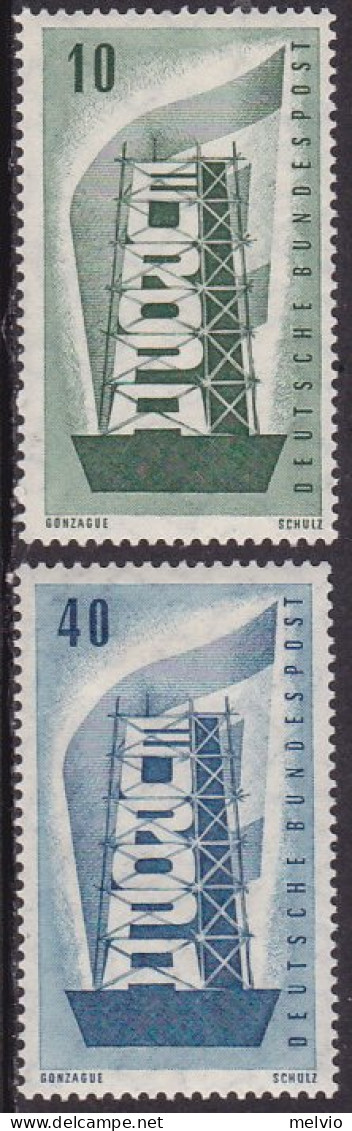 1956-Germania (MLH=*) S.2v.con TL (light Hinge) "Europa Cept" - Other & Unclassified